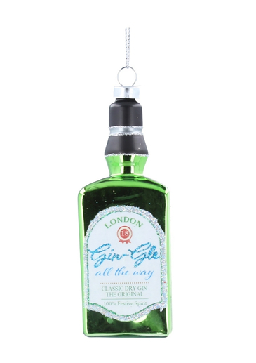 The Gin-Gle All The Way Gin Bottle Hanging Decoration from Gisela Graham adds a playful twist to traditional festive decorating. Designed as a miniature gin bottle and featuring the humorous “Gin-Gle All The Way” theme, it makes a fun addition to a Christmas tree or seasonal display. A characterful choice for anyone who enjoys witty and novelty decorations with a festive feel.